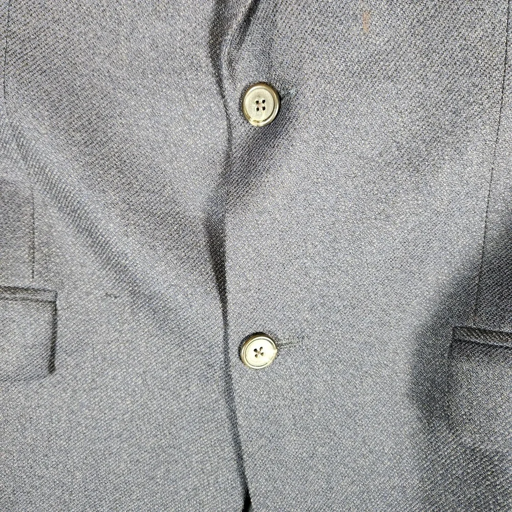 RRL Double RL Ralph Lauren Blazer‎ Men's Gray/Blue 41 Wool 2 Button Jacket HOLES